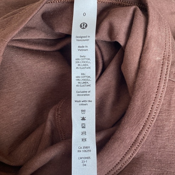 Lululemon classic fit cotton blend dress Java brown 0 NWT - Picture 5 of 6